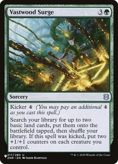 Vastwood Surge (The List) from LIST #ZNR-217, Magic: The Gathering card