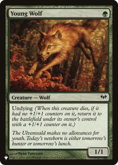 Young Wolf (The List) from PLST #DKA-134, Magic: The Gathering card