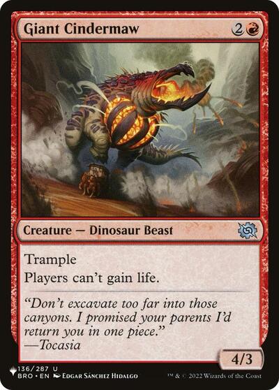Giant Cindermaw (The List) from PLST #BRO-136, Magic: The Gathering card