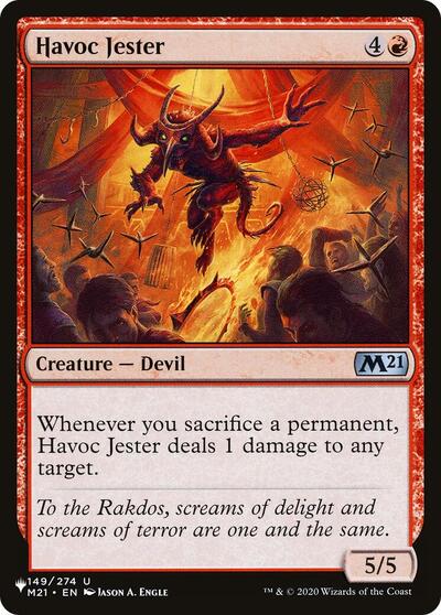 Havoc Jester (The List) from LIST #M21-149, Magic: The Gathering card