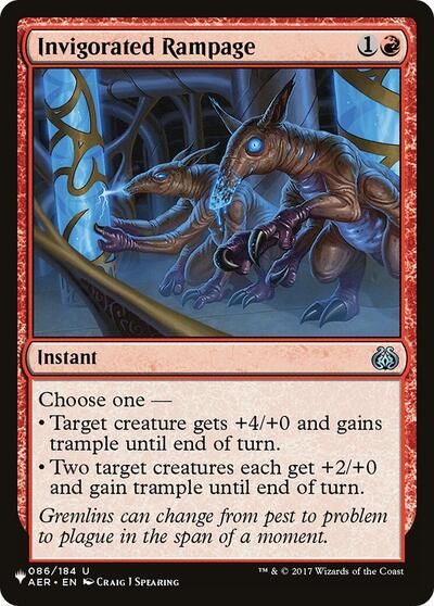 Invigorated Rampage (The List) from PLST #AER-86, Magic: The Gathering card