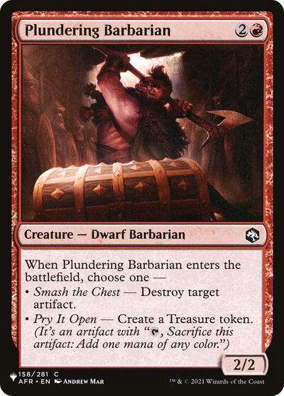 Plundering Barbarian (The List) from PLST #AFR-158, Magic: The Gathering card
