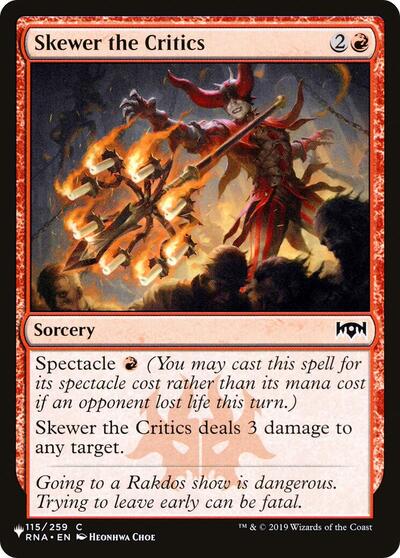 Skewer the Critics (The List) PLST RNA-115 Magic card