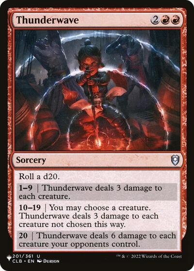 Thunderwave (The List) from PLST #CLB-201, Magic: The Gathering card
