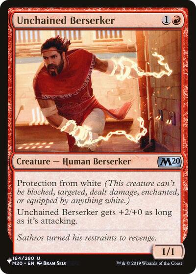 Unchained Berserker (The List) from LIST #M20-164, Magic: The Gathering card