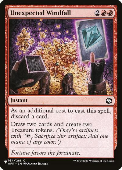 Unexpected Windfall (The List) from PLST #AFR-164, Magic: The Gathering card