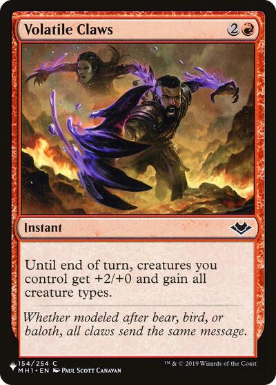 Volatile Claws (The List) from LIST #MH1-154, Magic: The Gathering card