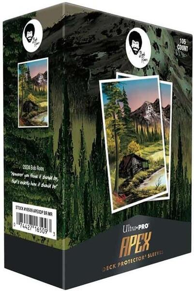 bob ross card sleeves Bob Ross Mountain Retreat 105ct APEX DECK PROTECTOR® Sleeves – Ultra PRO  International