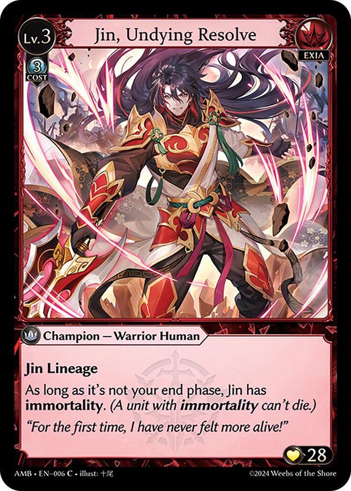 Jin, Undying Resolve Mortal Ambition Grand Archive TCG
