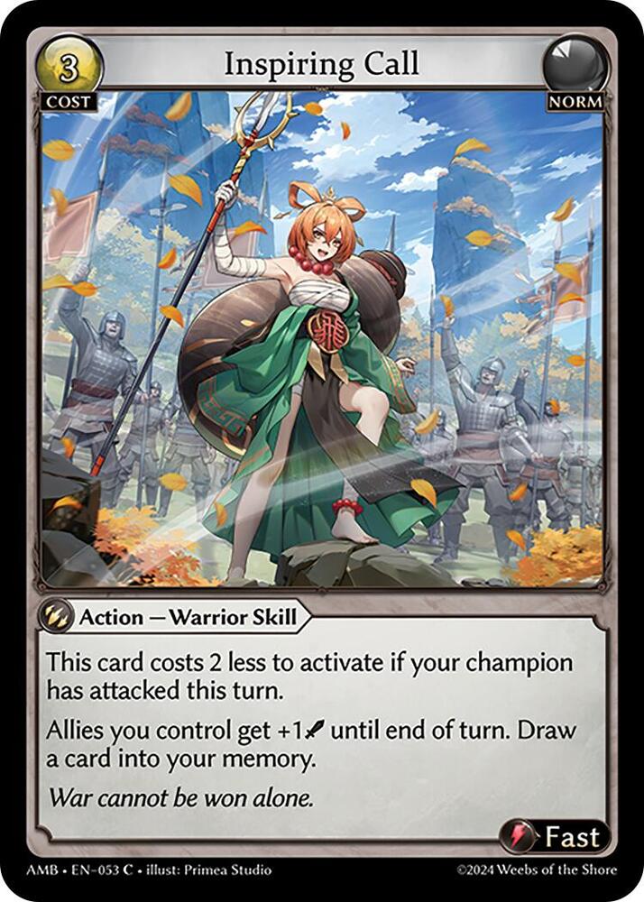 Inspiring Call - Mortal Ambition - Grand Archive TCG - TCGplayer.com Inspiring Call - Mortal Ambition - Grand Archive TCG - TCGplayer.com
