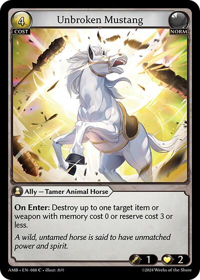 Unbroken Mustang card