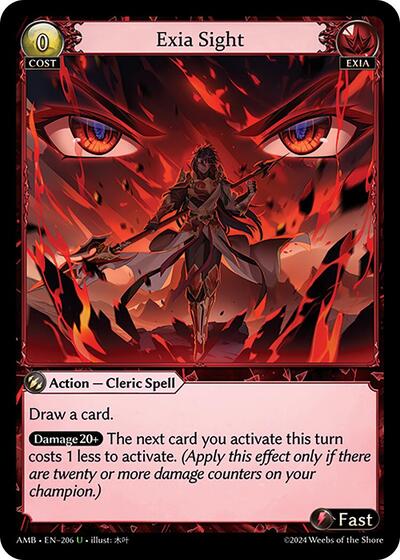 Exia Sight — Foil Mortal Ambition Uncommon Grand Archive card — value and price