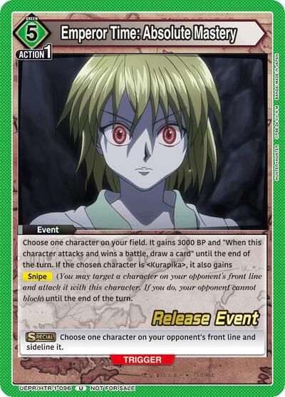 Emperor Time: Absolute Mastery UE02BT: HUNTER X HUNTER Release Event Cards Uncommon Union Arena card — value and price