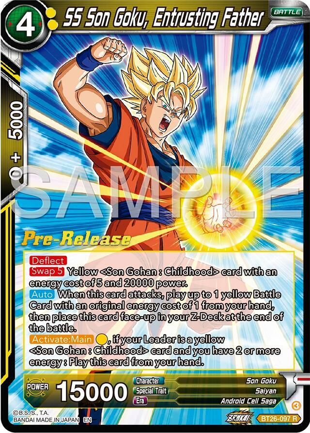 SS Son Goku, Entrusting Father #BT26-097 — Ultimate Advent Pre-Release Cards