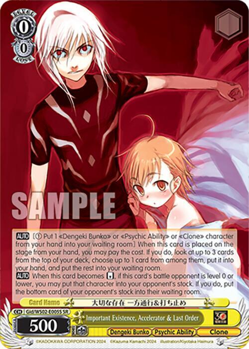 Important Existence, Accelerator & Last Order (SR)
