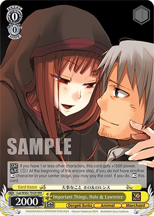 Important Things, Holo & Lawrence (RRR)