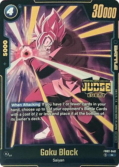 Goku Black - FB02-040 (Judge Pack (Event Judge) 02) Tournament and Championship Promos Rare Dragon Ball card — value and price