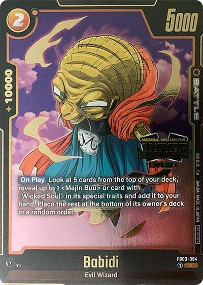 Babidi - FB03-084 (Judge Pack (Event Judge) 02) Tournament and Championship Promos Common Dragon Ball card — value and price