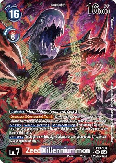 ZeedMillenniummon (Alternate Art) Release Special Booster 2.0 Secret Rare Digimon card — value and price