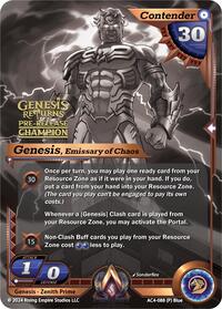 Genesis, Emissary of Chaos (Pre-Release Champion) - Alpha Clash Genesis Returns trading card