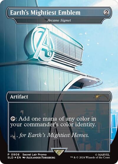 Earths Mightiest Emblem Arcane Signet Rainbow Foil