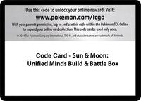 Code Card - Sun & Moon Unified Minds Build & Battle Box from SM - Unified Minds Pokemon card image