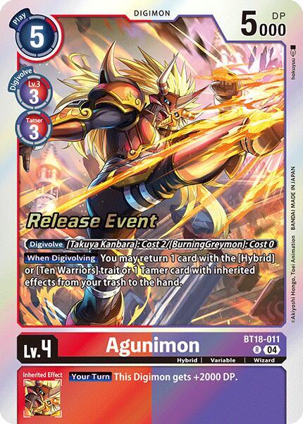Agunimon BT18-011 R card
