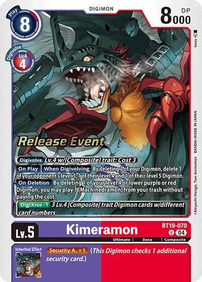 Kimeramon - BT19-070 Release Special Booster 2.0 Celebration Event Cards card price