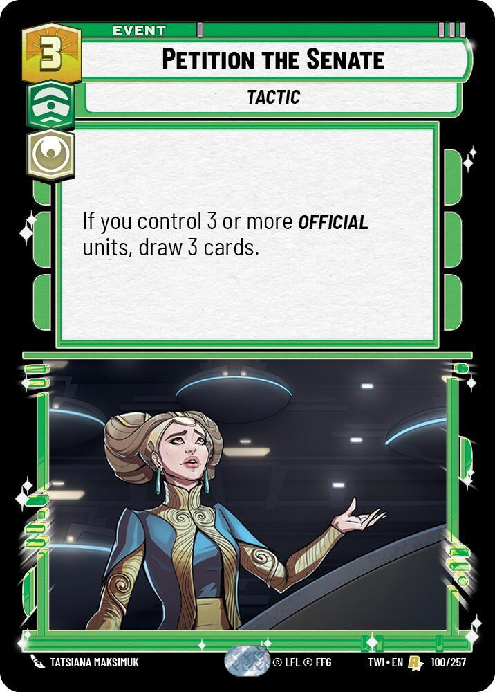 Petition the Senate 100/257 card