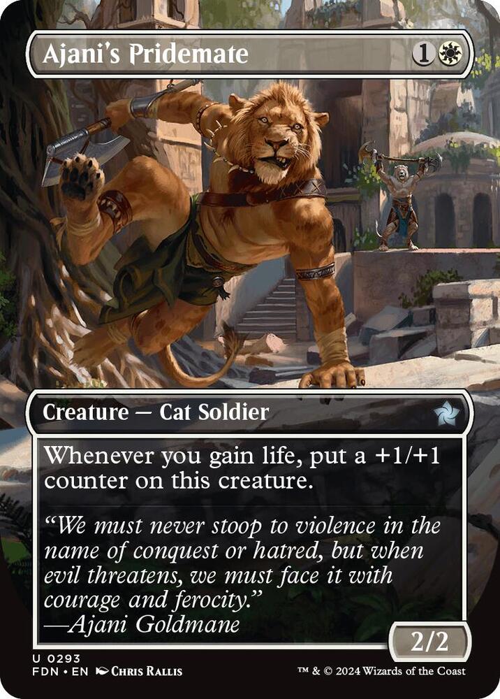 Ajani's Pridemate (Borderless) - Foundations (FDN) - Foundations (FND)