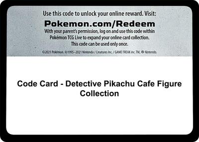 Code Card - Detective Pikachu Cafe Figure Collection