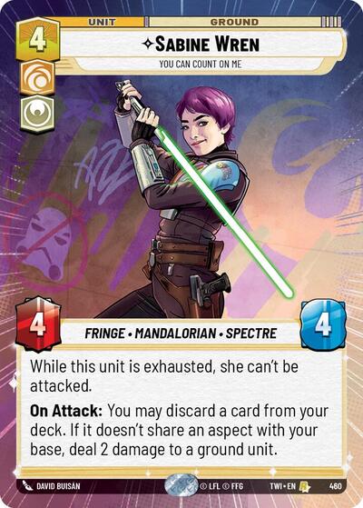 Sabine Wren - You Can Count On Me (Hyperspace) — Foil Twilight of the Republic Rare Star Wars Unlimited card — value and price