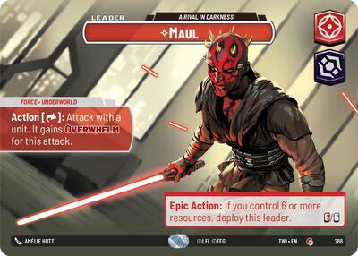 Maul - A Rival in Darkness (Showcase) Twilight of the Republic Common Star Wars Unlimited card — value and price