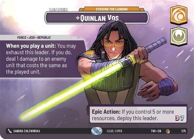 Quinlan Vos - Sticking the Landing (Showcase) card