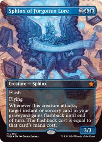 Sphinx of Forgotten Lore (Borderless) (Mana Foil) - Foundations - Magic: The Gathering card