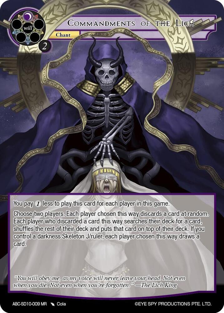 Commandments Of The Lich (ABC-SD10-009)