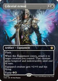 Celestial Armor (Borderless) - Foundations - Magic: The Gathering card