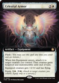 Celestial Armor (Extended Art) - Foundations - Magic: The Gathering card