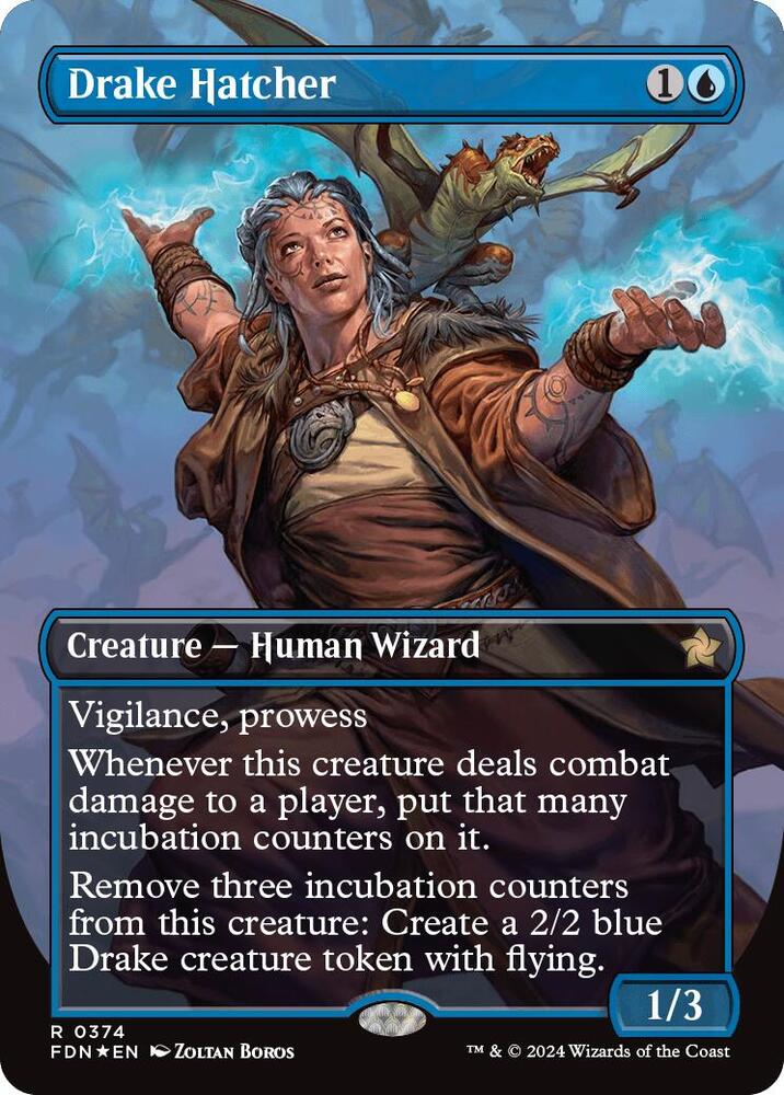 Drake Hatcher (Borderless) (Mana Foil) - Foundations - Magic: The