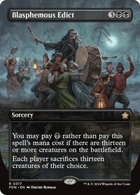 Blasphemous Edict (Borderless) - Foundations - Magic: The Gathering card