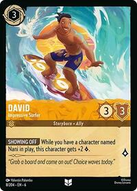 David - Impressive Surfer - Azurite Sea - Lorcana card