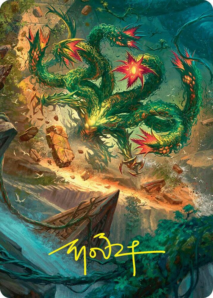 Mossborn Hydra Art Card (42/54) (Gold-Stamped Signature) - Art