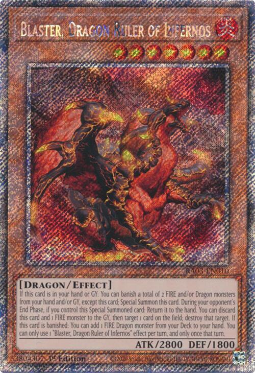 遊戯王 Blaster, Dragon Ruler of Infernos (Platinum Secret Rare) - Quarter