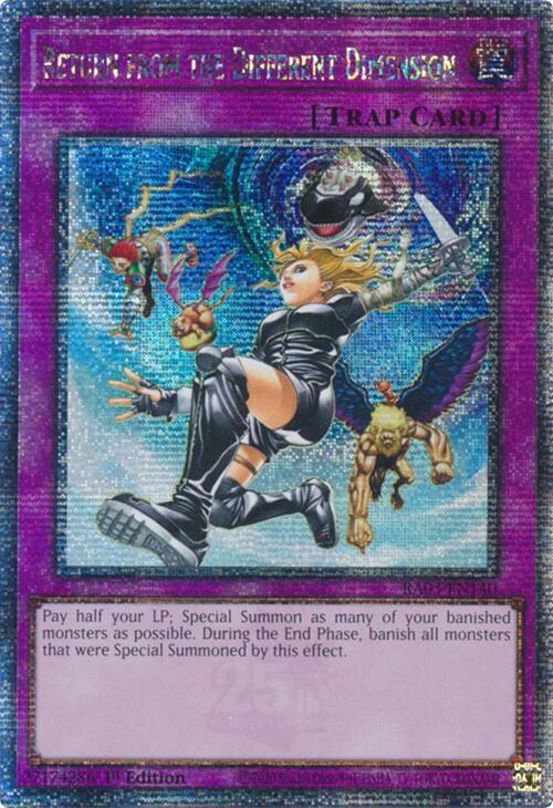 Return from the Different Dimension (Quarter Century Secret Rare) Quarter Century Bonanza YuGiOh