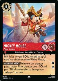 Mickey Mouse - Pirate Captain - Azurite Sea - Lorcana card