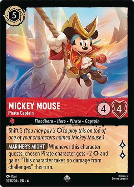 PSA10Disney Lorcana ミッキーマウス #242 6056 Mickey Mouse - Pirate Captain - Azurite Sea - Disney Lorcana