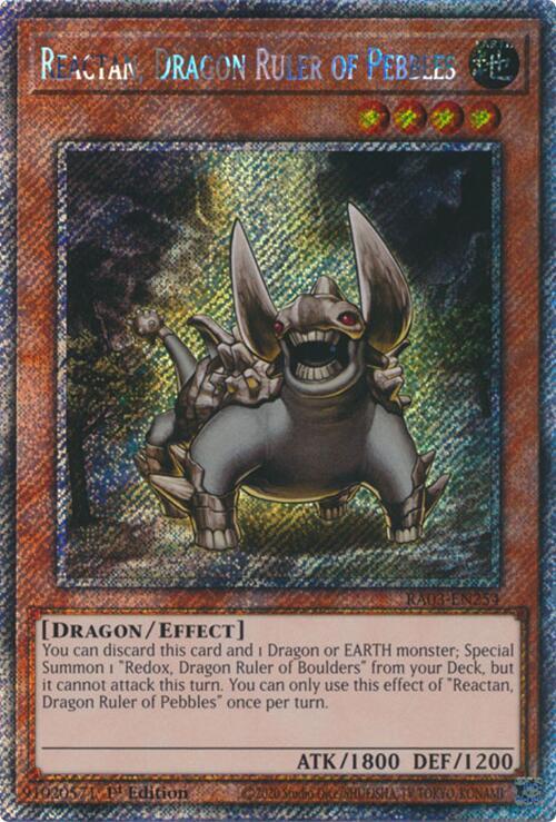 Reactan, Dragon Ruler of Pebbles (Platinum Secret Rare) - Quarter Century Bonanza - YuGiOh - TCGplayer.com Reactan, Dragon Ruler of Pebbles (Platinum Secret Rare) - Quarter Century Bonanza - YuGiOh - TCGplayer.com
