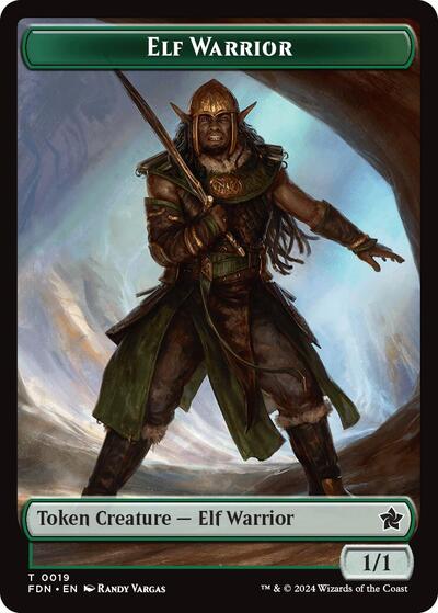 Elf Warrior Raccoon Doubled Sided Token