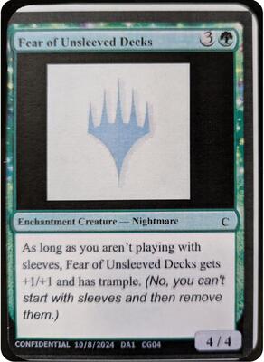 Fear of Unsleeved Decks