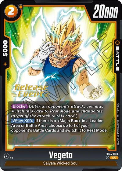 Vegeta - FB04-088 Ultra Limit Release Event Cards card price